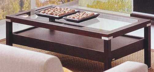 TEA TABLE WITH GLASS TOP